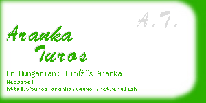 aranka turos business card